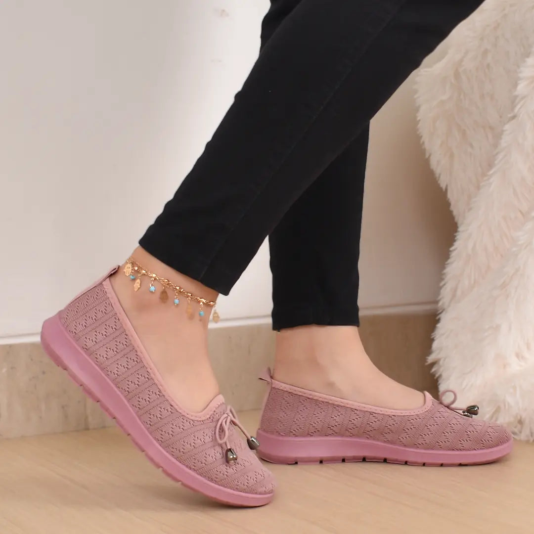 Baleta flora de lona para mujer