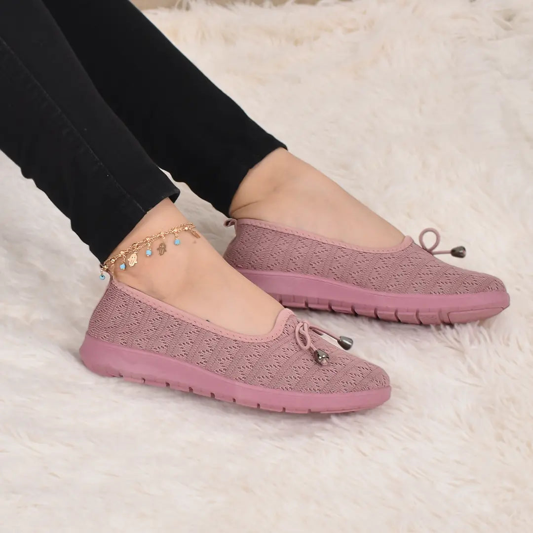 Baleta flora de lona para mujer